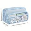 2PCS  Large Capacity Stationery Bag,  Stationery Pencil Steel Note Pen Storage Bag, Pencil Case,  Portable Cosmetic Storage Bag