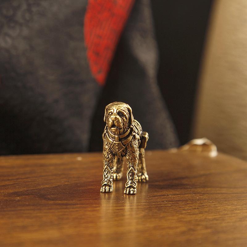 Labrador Retriever Mini Figurines Brass Puppy Statue Desktop Ornaments Vintage Home Decor Crafts