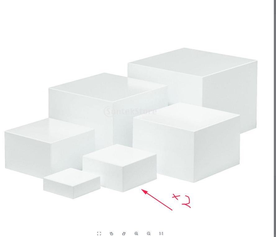 7x Acrylic Cube Display Box Riser 5 Sided for Collection Cosmetics Catering
