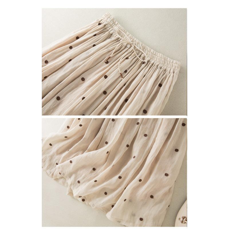 Skirt Woman Slim Pleated Skirt Retro Elastic Waist Plus Size Long Skirt Woman