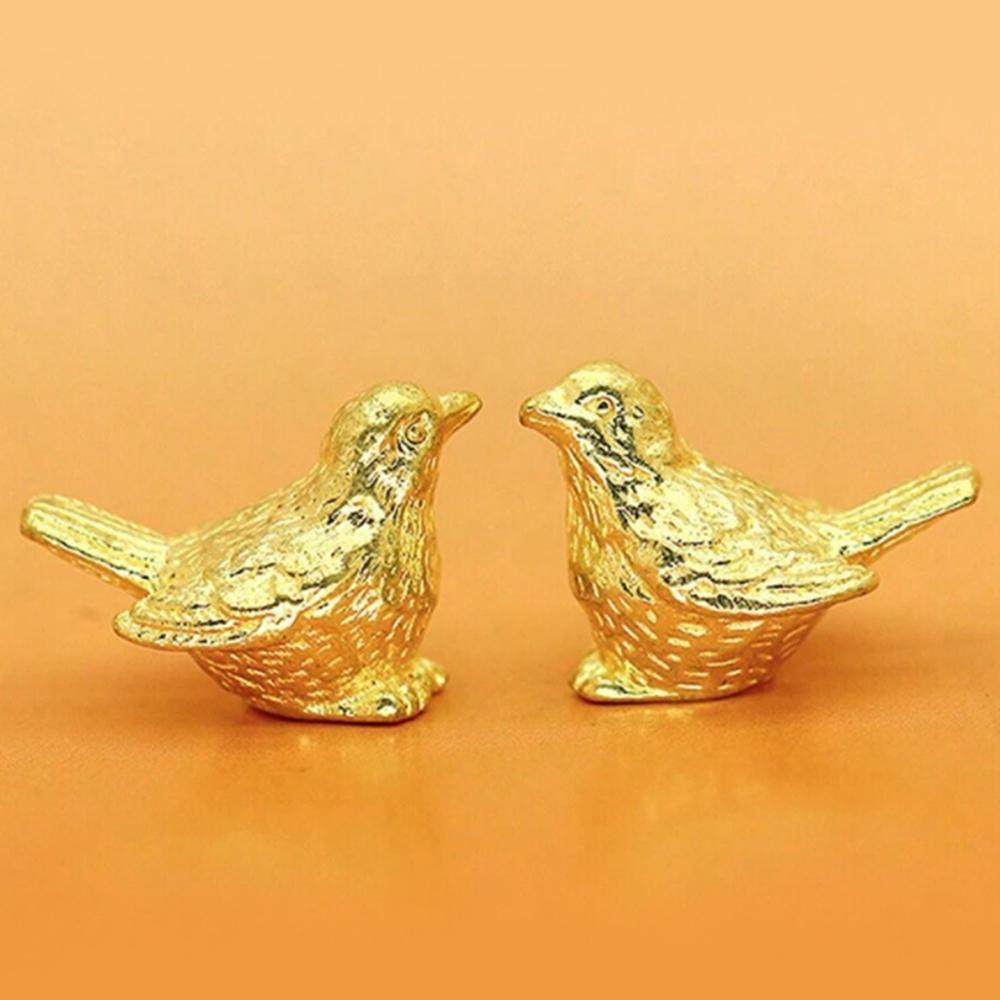 Sparrow Tea Pet Vintage Brass Mini Sparrow Bird Figurine Ornament Sculpture  Home Office Desktop Decor