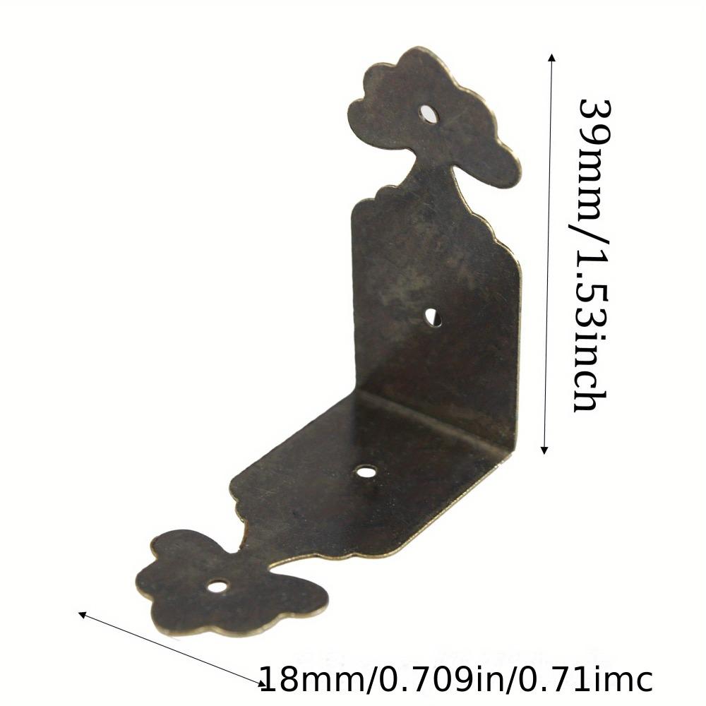 

4pcs Retro Bronze Metal Corner Protector, Right Angle Cover for Furniture Wooden Box Jewelry Box Photo Frame 4pcs