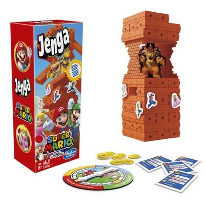 Hasbro Gaming Jenga Super Mario Super Mario Block Stacking Tower Gra dla osób w wieku E9487 Oryginalny produkt Fani, 8+