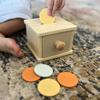 Children's Montessori Wooden Round Drawer Target Box Early Education Multi-functional Coin Box Puzzle Toy