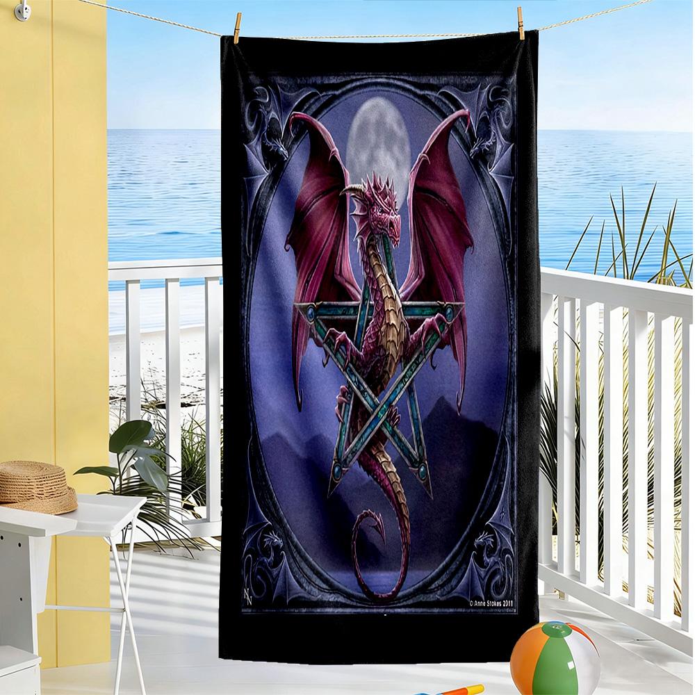 Gothic Style Beach Towel High Absorbency & Quick-Dry Comfortable Lightweight Perfect for Traveling Yoga Camping and Swimming