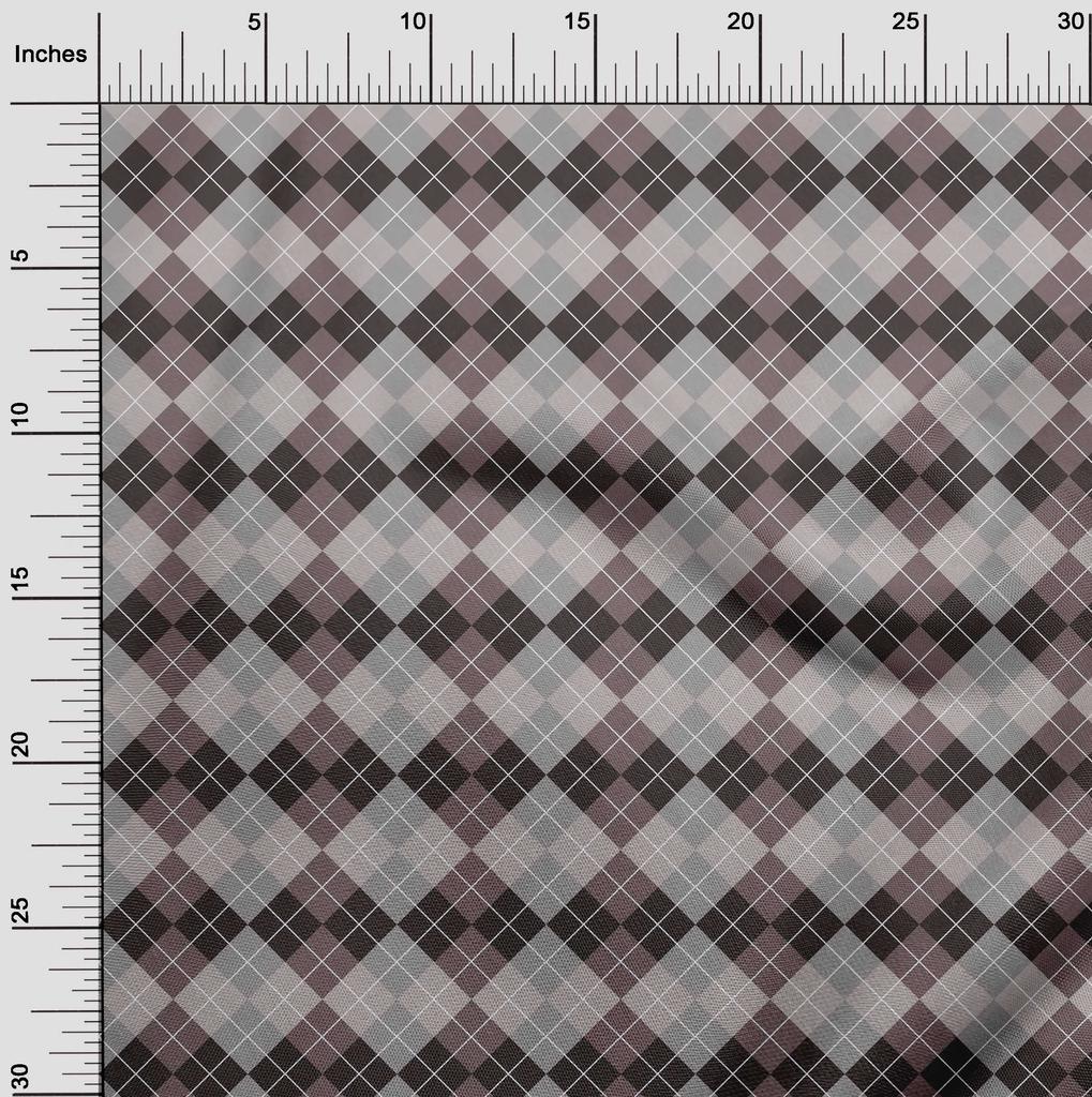 oneOone Cotton Flex Bright Red Fabric Argyle Check Dress Material Fabric Print Fabric By The Yard 40 Inches