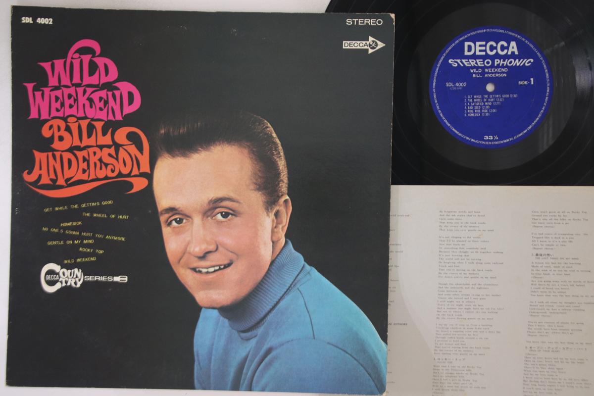 

LP Record BILL ANDERSON - Wild Weekend SDL4002 DECCA Japan Country Used
