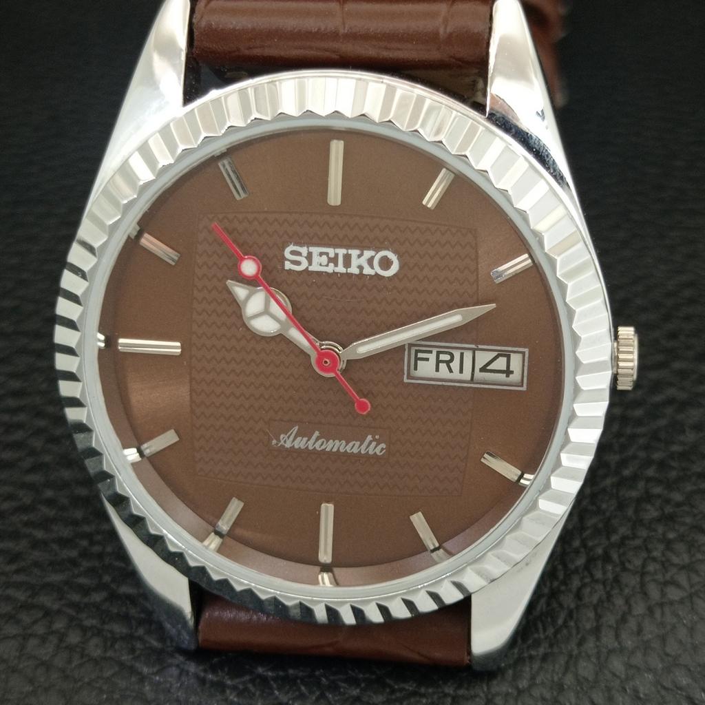 REFURBISHED SEIKO AUTOMATIC 6309A JAPAN MENS VINTAGE BROWN DIAL WATCH a443150-1