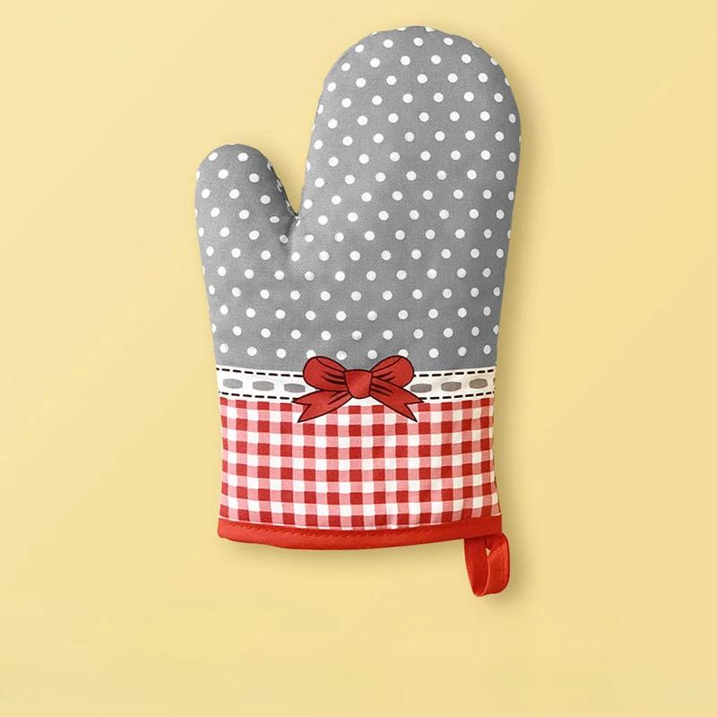 Gloves Kitchenware 1Pcs New Pastoral Style Thickened Plaid Microwave Oven Insulation Gloves Microwave Oven Gloves