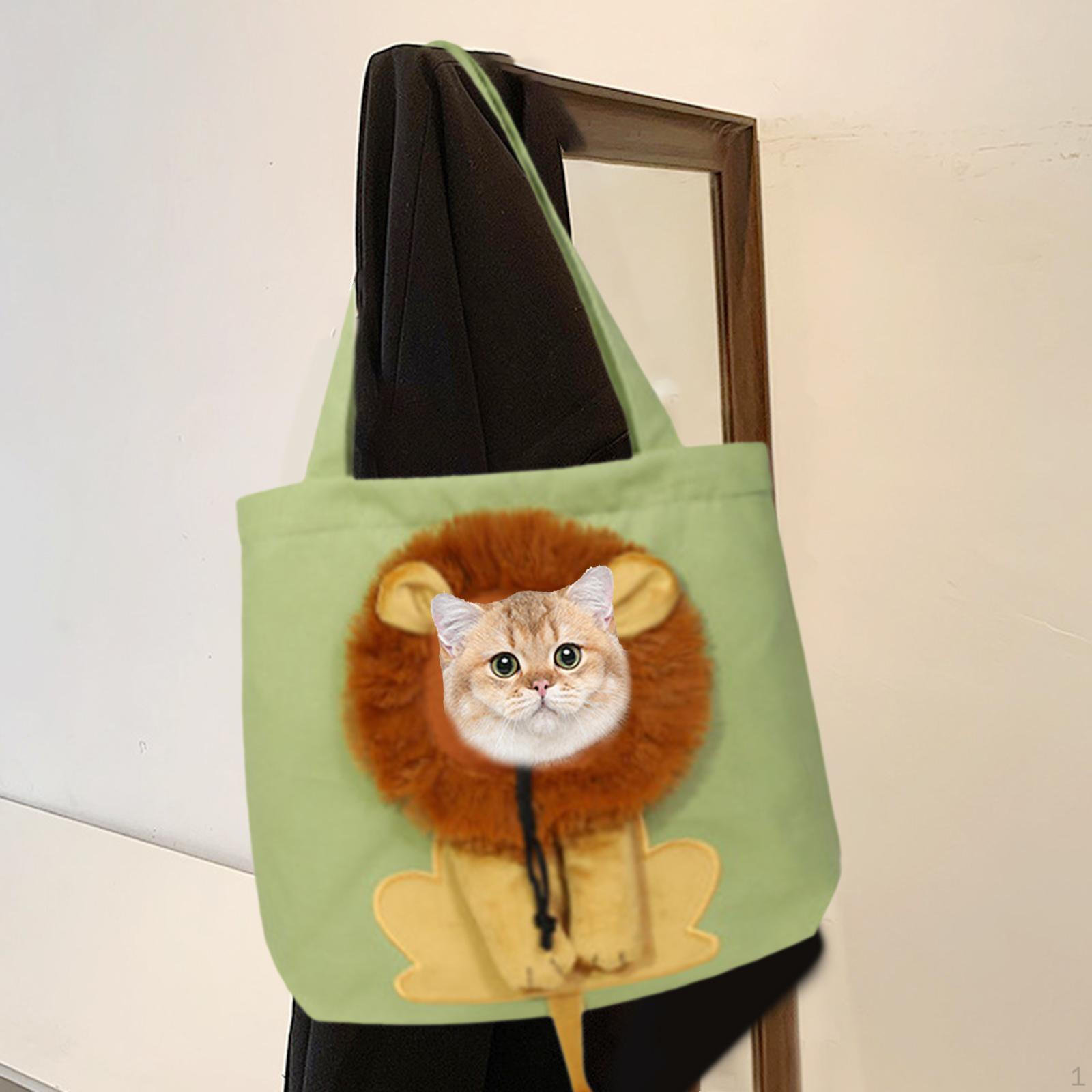 

Cat Carrier Bag Travel Shaped Tote Breathable Kennel Comfortable for Walking Green Small