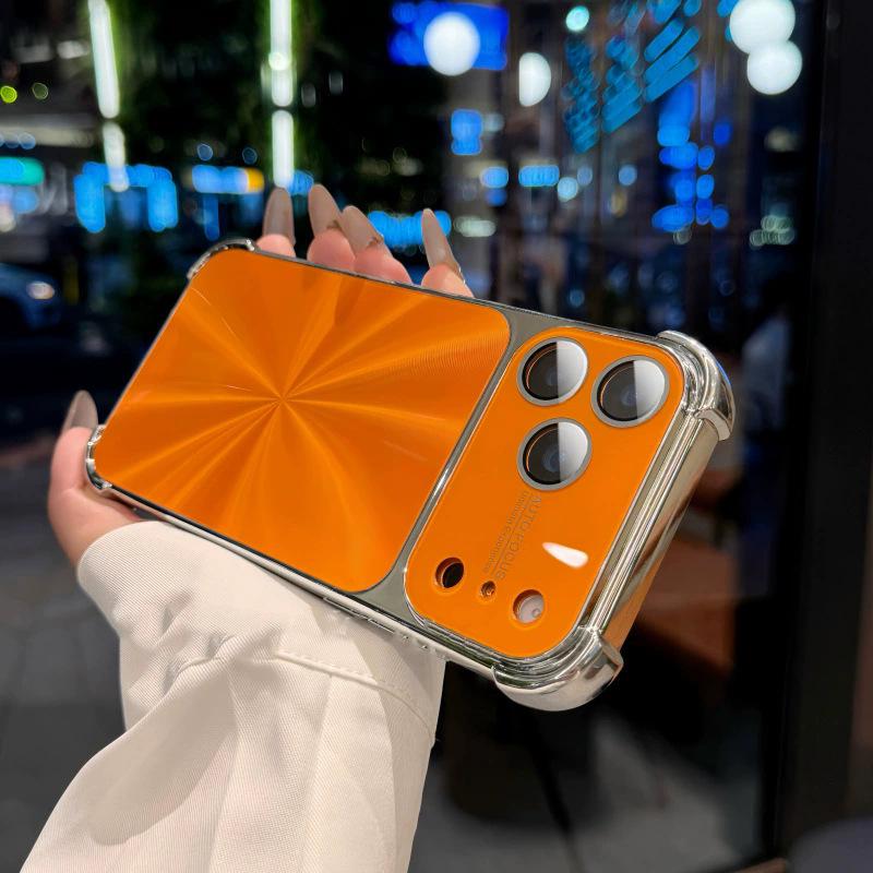 Electroplated Aurora CD Pattern Phone Case for iPhone 17 Pro Max with Four-Corner Drop Protection