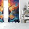 Elk At Sunset -2 Pieces - Printed Curtain, 100% Polyester, Suitable for Home Decor (rod Not Included)