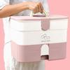 Plastic First Aid Storage Box - Container with Removable Tray & Handle, Family Emergency Medicine Organizer