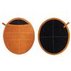 Round Oven Mitt with Lanyard Heat Resistance Pot Holder for Cooking Grilling Barbecue Use Orange