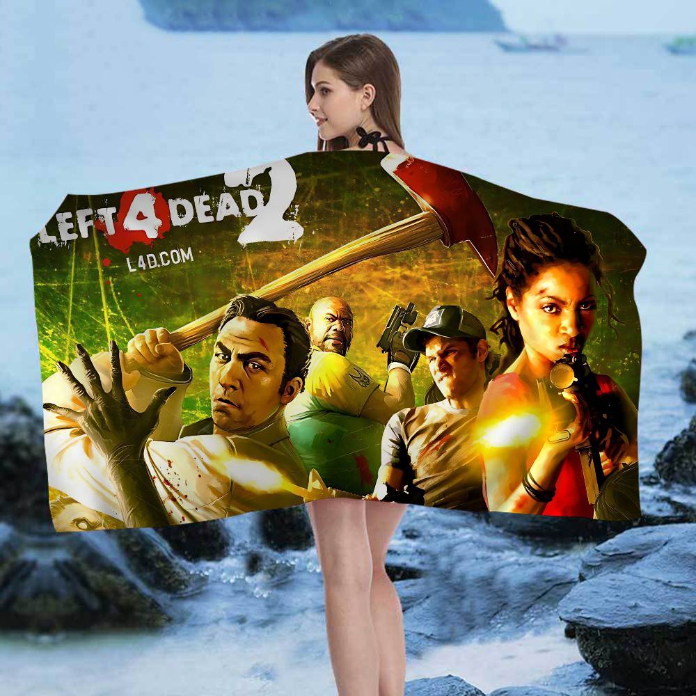 Hot Action Game Left 4 Dead Big Microfiber Beach Towels Quick Dry Towel Sand Beach Towels Pool Towel for Travel Swim Pool Yoga