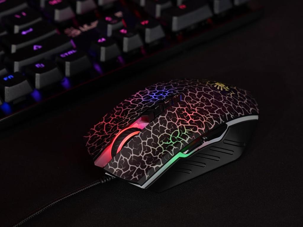 Bloody Optical Gaming Mouse with Lightstrike Switches Scroll Fully Programmable Advanced Macro (LK) & - (A70)