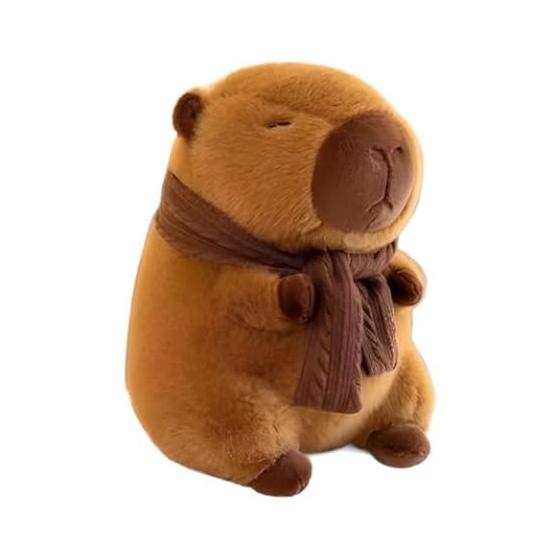 Miaomyao Capybara Plush Toy with Scarf, Fluffy and Soothing, Gift for Kids and Adults, 25cm