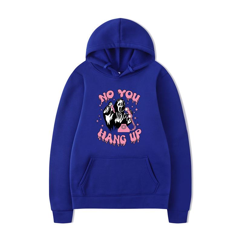 No You Hang Up Halloween with Heart Prints Hoodies Men Long Sleeve Sweatshirts Women Harajuku Streetwear Pullovers Sudaderas