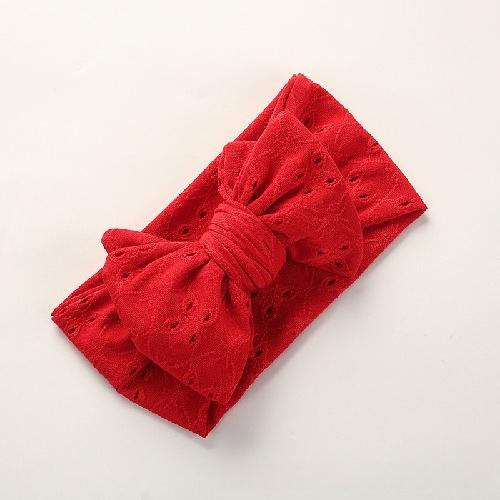 Hollow-out Premium Handmade Embroidered Bow Children's Hair Accessories Lace Hole Baby Headband Headband Wholesale