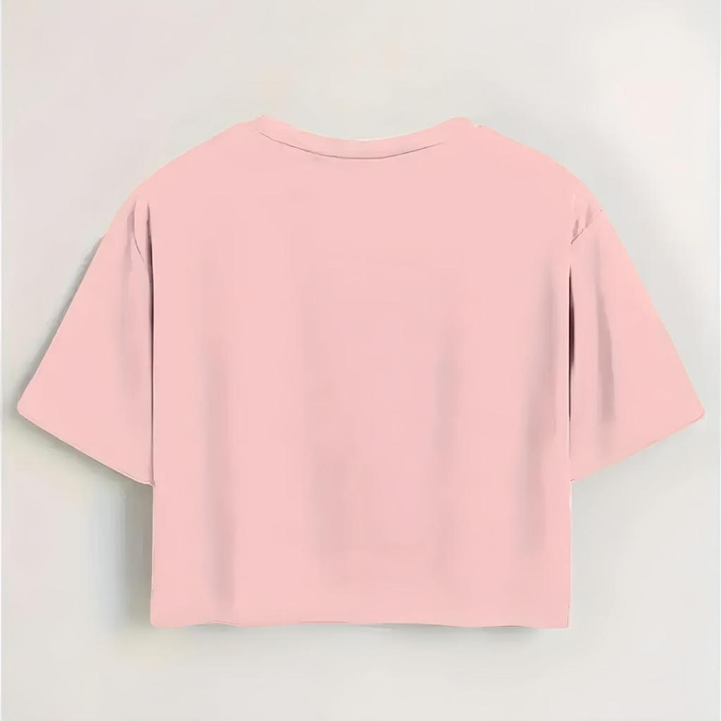 Women's Slim-Fit Cross-Strap Crop Top with Custom Printing, Short-Sleeve Tee