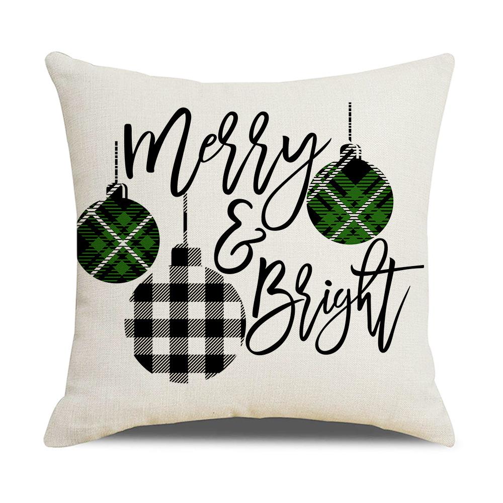 Roter Karomuster Weihnachts-Kissenbezug Leinen Sofa Kissenbezug Büro Kissenbezug Neuer Stil