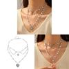 Collier à chaîne en perles artificielles pour filles avec pendentif cœur multicouche Été