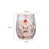 4pcs Santa Cartoon Double-Wall Insulated High Borosilicate Glass Set, Reusable Christmas Holiday Gift for Family and Friends