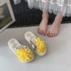 2025 Summer Cool Slippers Women Summer Wear Thick-soled Princess Heightened Thick-soled Flip-flops Flowers Beach Cool Slippers Women