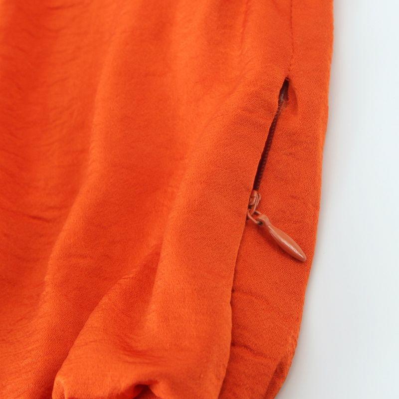 Kaslead New Women clothes Western Style Pleat Decorative Silk Satin Texture Dress 2544313 615