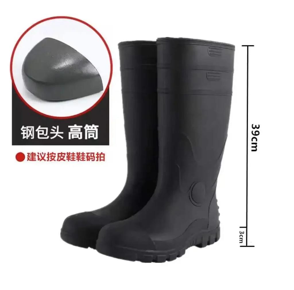 Nowe Męskie Buty Robocze Ochrona Plac Budowy Plus Stalowe Buty Antyuderzeniowe Antyprzebiciowe Buty na Platformie Męskie Wysokie Kalosze