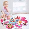 Pretend Play Tea Set Utensils Cut Kids Play House Birthday Cake Toys Children Toy Food Cake Model Girl Simulation Kitchen Coffee
