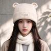 Early Autumn New Labeling Ear Decoration Cute Knitted Hat Outdoor Travel Sweet Film Comfortable Wool Hat
