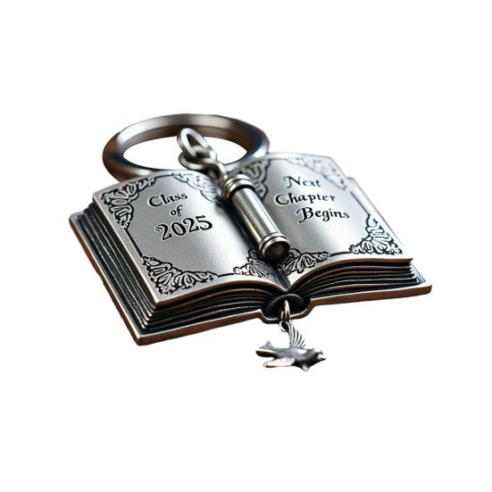 Keychain Graduation Gift 2025 Class Souvenir Stainless Steel Book Design Graduation Keyring Graduation Celebration Accessory