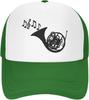 French Horn Music Notes Trucker Hat Adjustable Mesh Back Sun Protection Outdoor Cap