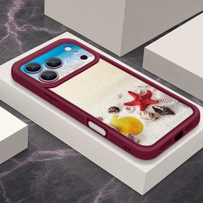 Summer Beach Scenery Collage Case For iPhone 18 Pro Max Shockproof Bumper Soft Silicone Cover For iPhone 17 16 15 14 13 Pro Max 17E