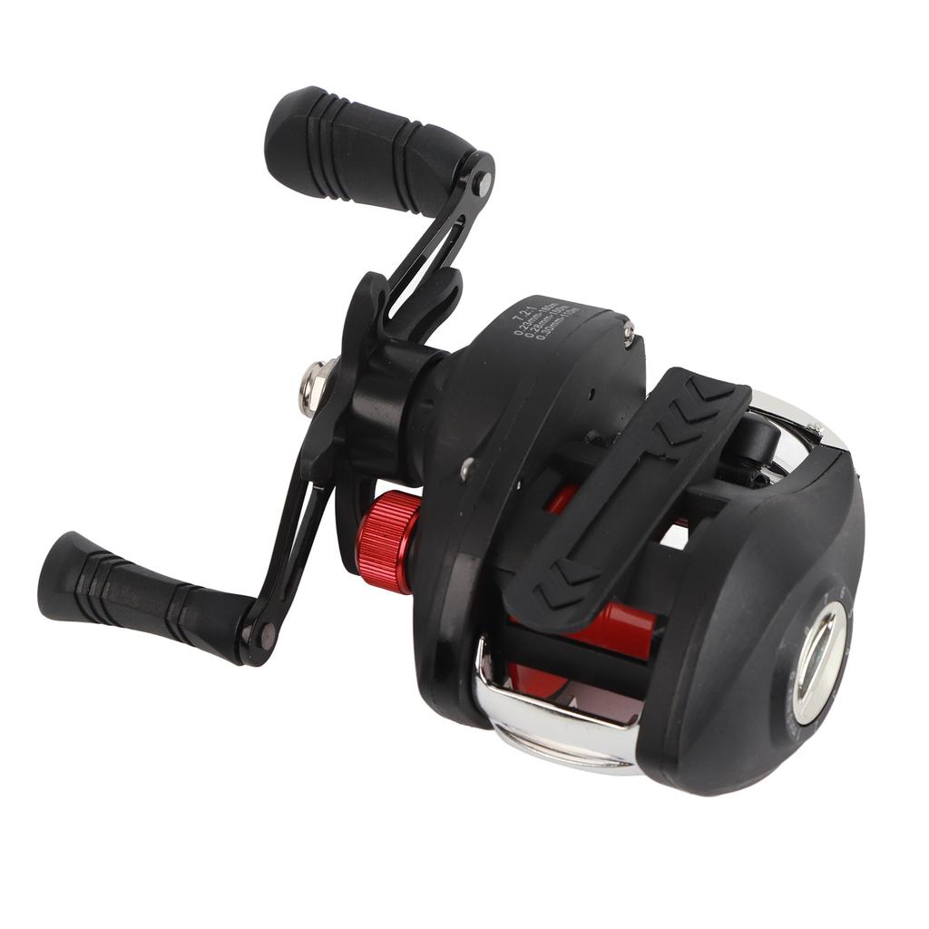 8KG Baitcasting Rolle Doppelt Abgedichtete Lager Angelrolle mit Magnetbremssystem Schwarz Rot LK201 Kunststoffspule