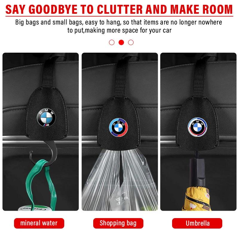Car Seat Back Hook Retractable Headrest Hanger Car Storage Accessories For BMW 50th kith X5 X6 G05 G06 F15 F16 E70 E71 E53 E72