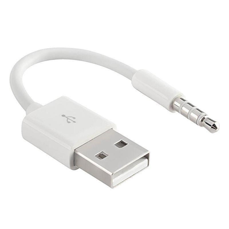 2 Pack USB Charger Data Adapter Cable Cord For iPod Shuffle 3 4 5 6 Gen MP3/MP4, 3.5mm Sync Audio Cable Jack/Plug To USB