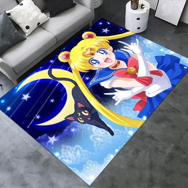 Magic Sailor Girl Carpet Rug for Living Room Bedroom Home Sofa Decoration,Kids play Non-slip Floor Mat