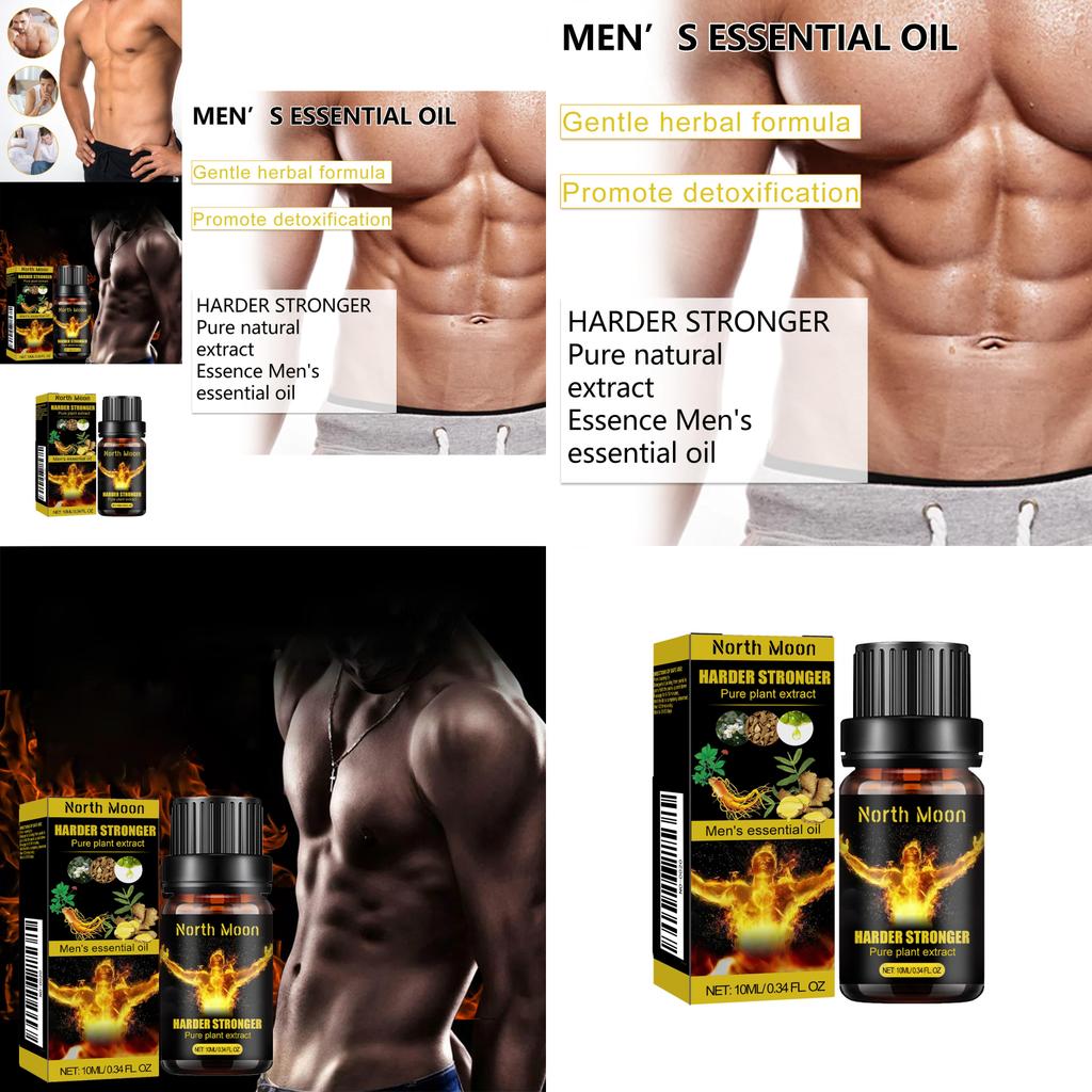 North Moon Men's Massage Essential Oil Invigorating Vitality Enhancer For Hair Care 10ml Boxed