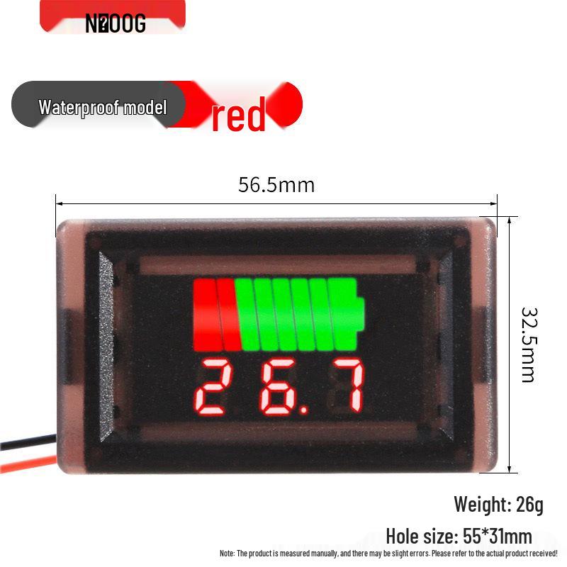 Waterproof Electric Bicycle Digital Voltage Meter with Accurate Battery Power Display