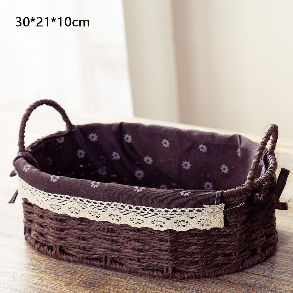 Imitation Rattan Rattan Storage Baskets Home Decoration Vegetable Fruit Hand-woven Baskets Multi-Purpose Toy Storage