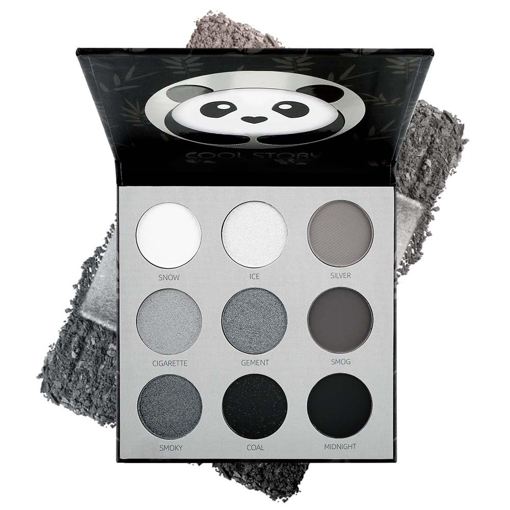 UNYOKE Mini 9 Cool Shade Eyeshadow Palette Black Smoky Matte Glitter Eyeshadow Palette Smoky Eyeshadow Palette (#PandaBlack)