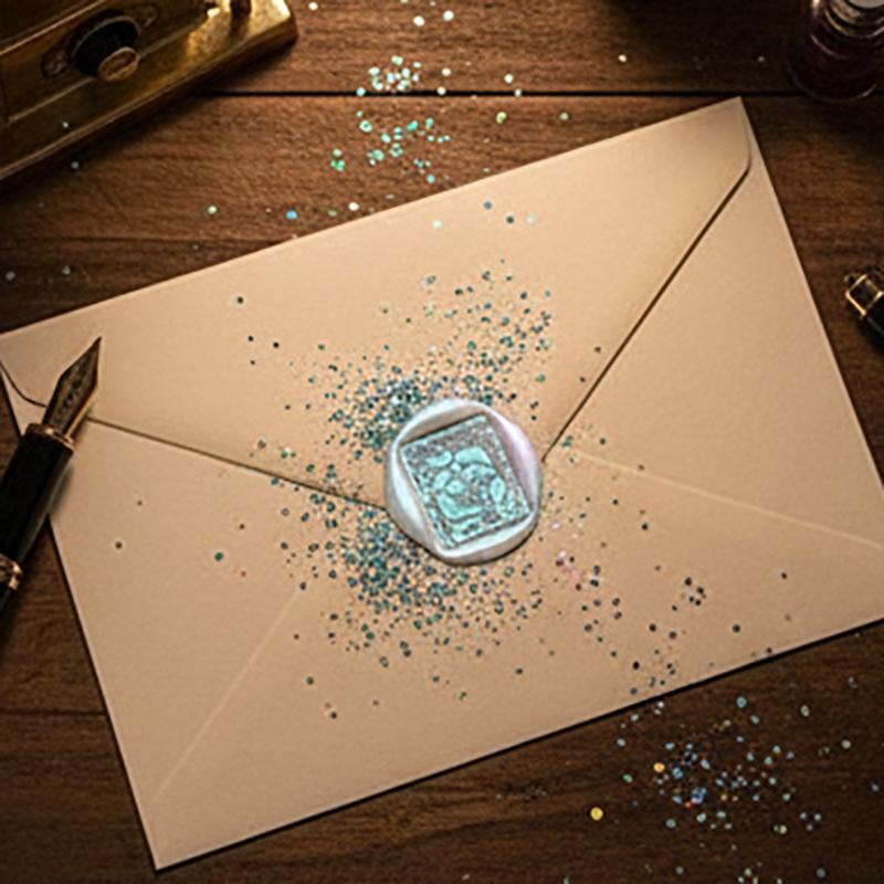 1pcs Fire Lacquer Glitter Wax Seal DIY Wax Steel Stamps Painted Paste Invitation Card Decor Invitation Seal Coloring SB0128