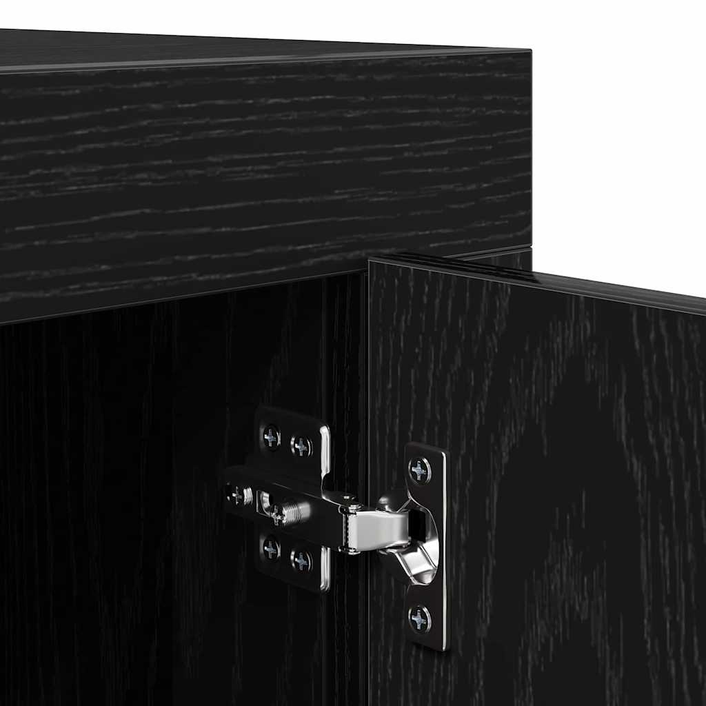 TV Cabinet Black Oak Effect 102 x 35 x 45 cm Engineered Wood
