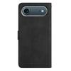 For iPhone 17 Air Wallet Case Line Imprinted Skin-Touch Leather Flip Phone Cover