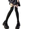 Spice Girls Strap-On Cross-Strap Socks Black Lolita Tall Stockings Versatile Women'S Thin Design Knee Socks