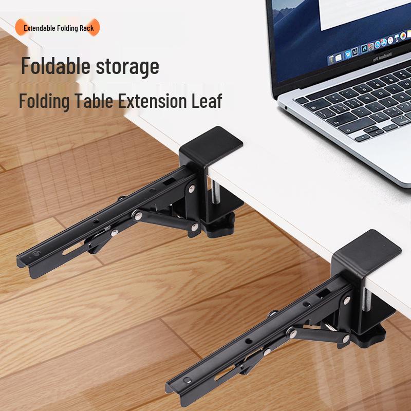 No-Drill Foldable Desktop Extension Bracket for Bedroom Desk & Keyboard Support