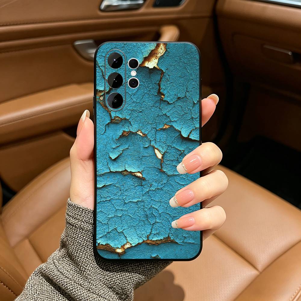 Retro Industrial Style Rusty  Black Soft Silicone Phone Case for Samsung Ultra S25, S24, S21, S22, S23, S30, Plus, FE, Lite