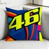 Valentino Rossi Moto  Logo Square DoubleSided printed Pillow Case Bedroom Bedside Pillow Sofa Cushion Cover Gift